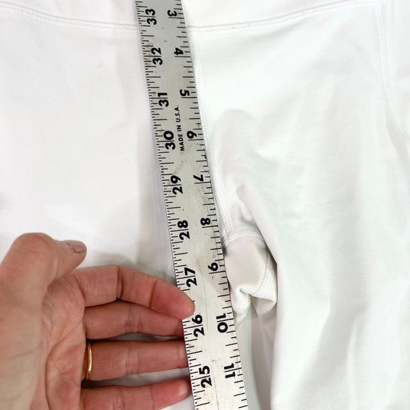 Lululemon Womens White Elastic Waist Pockets Straight Leg Activewear Pant Size 8 - Picture 11 of 11